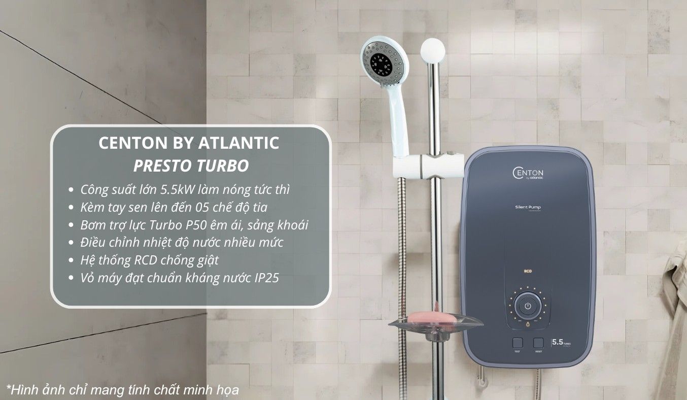 Máy Nước Nóng Trực Tiếp Centon Presto Plus EIWH NP M-N2 4.5kWanh2